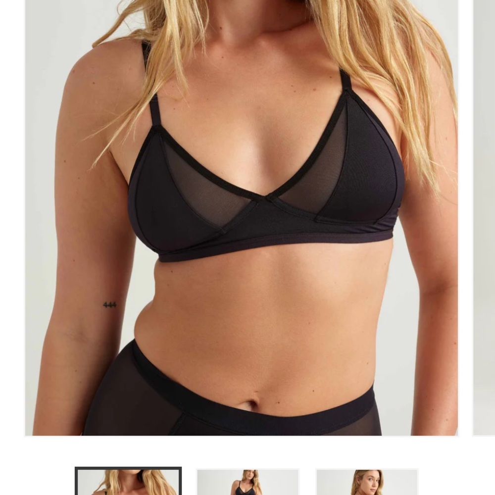 Black Padded Mesh Bralette